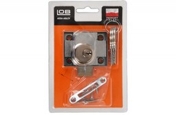 Zamek meblowy bębenkowy LOB ZMB-2 lewy nikiel BLISTER