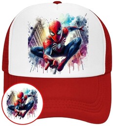Czapka z Daszkiem SpiderMan Czerwona z Nadrukiem Lato