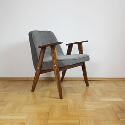 Pakamera Fotel 366 Chierowski lata 60 PRL. Szara
