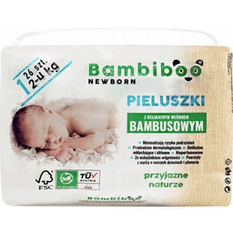 BAMBIBOO Newborn pieluszki z włóknem bambusowym rozmiar 1