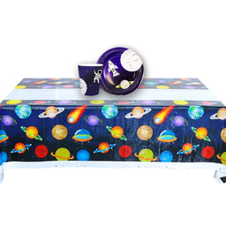 Zestaw obrus + kubeczki + talerzyki papierowe Kosmos