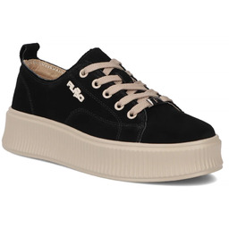 Skórzane półbuty sneakersy na platformie czarne Filippo DP6122