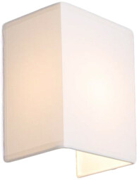 QAZQA Rustykalna lampa ścienna biała z materiałowym abażurem