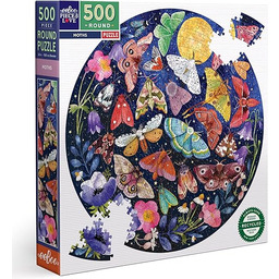 eeBoo - Okrągłe puzzle 500 szt. - Ćmy