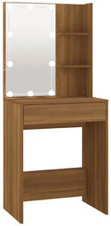 Elior Toaletka z lustrem podświetlanym brązowy dąb F4-L42