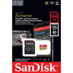 SanDisk SDSQXAH-064G-GN6MA - karta Extreme microSDXC 64GB, V30,