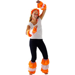 Mankiety na nogi falbanki czerwono-białe niebieskie