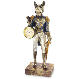 Figurka dekoracyjna pies z zegarkiem 32,5x12x8,5 164031