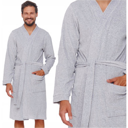 Szlafrok męski DOCTOR NAP 4576 grey melange XXL