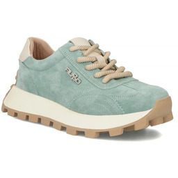 Skórzane półbuty sneakersy na platformie zielone Filippo DP7498