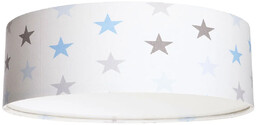 Lumes Okrągły plafon dziecięcy w szaro-niebieskie gwiazdki -