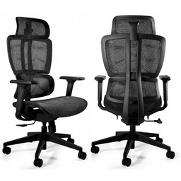 Gamingowy Ergonomiczny Fotel Biurowy Obrotowy Deal Siatkowy Czarny