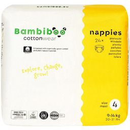 Bambiboo, Cottonwear, Jednorazowe pieluszki z bawełną organiczną rozmiar