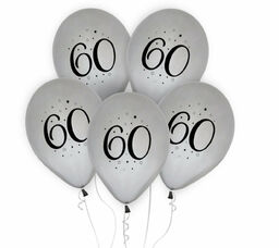 Balony lateksowe na sześćdziesiątkę 60 - 30 cm