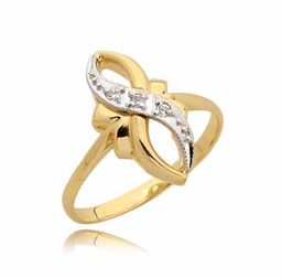 Złoty pierścionek z białym złotem model N41