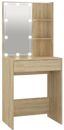 Elior Toaletka do makijażu z podświetlanym lustrem dąb