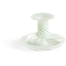 HAY - Flare Stripe Świecznik Milk Small Green