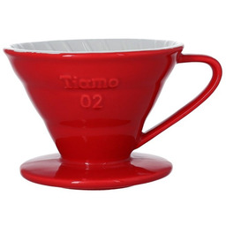 Ceramiczny drip Tiamo z uchem V02 - Czerwony