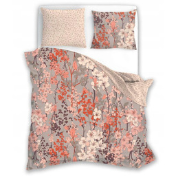 Pościel 220x200 Flovery 003 kwiaty beżowa morelowa Faro