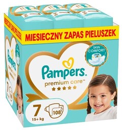 Pampers Premium Care Pieluszki, rozmiar 7 (15kg+), 108