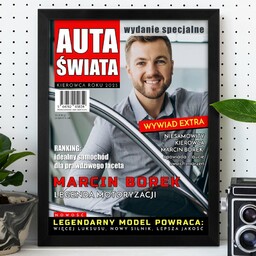 Plakat personalizowany ze zdjęciem Auta Świata w ramce