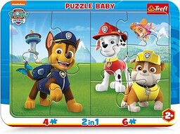 Trefl Wesoły Psi Patrol Puzzle Ramkowe Baby 2w1