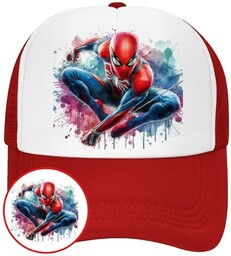 Czapka z Daszkiem SpiderMan Czerwona z Nadrukiem Lato