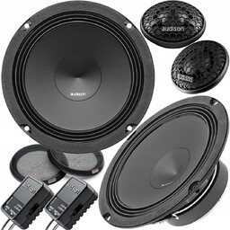 Głośniki samochodowe Audison 165mm Mocne Basowe Wysokotonowe Maskownice