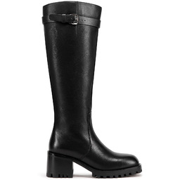 Damskie oficerki z ozdobną klamrą czarne