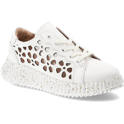 Artiker Sneakersy damskie, cholewka ze skóry naturalnej ażurowe