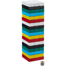 Relaxdays Wieża kołysająca, drewniana wieża do zabawy, 54