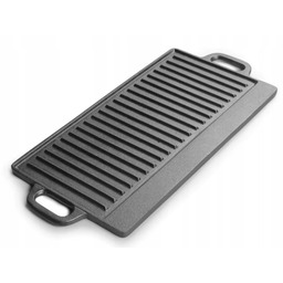 Patelnia Żeliwna Płyta Grillowa Prostokątna Dwustronna Grill Ognisko