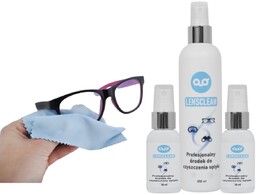 LensClean, Zestaw do czyszczenia okularów ekranów środek, 3