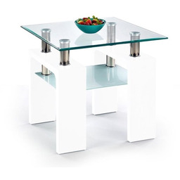 Ława szklana transparentny / biały mat / połysk