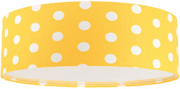 Lumes Żółty dziecięcy plafon w białe kropki -