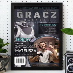 Plakat personalizowany ze zdjęciem Gracz w ramce