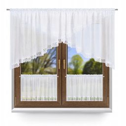 Firana do kuchni kuchenna komplet zazdrostki Biel szer.