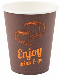 Kubek papierowy 200ml brąz Enjoy Drink i Go