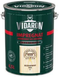 Impregnat Ochronny do drewna Gruntujący bezbarwny 4,5l VIDARON