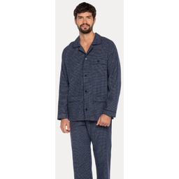 Flanelowa piżama męska RICARDO Ciemnoniebieski