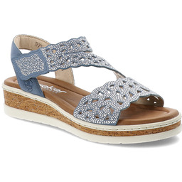 Rieker Sandały damskie, cholewka ze skóry ekologicznej