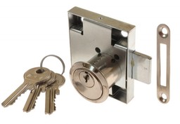 Zamek meblowy bębenkowy LOB ZMB-2 lewy nikiel