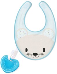 Chicco, Śliniak z gryzakiem, 4m+, Niebieski