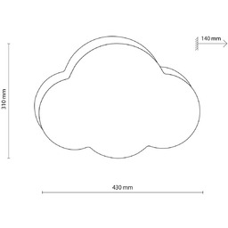 Kinkiet dziecięcy Cloud TK Lighting, możliwość ściemniania, kremowy