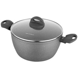 Garnek aluminiowy LAVA STONE szary z pokrywką 24