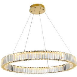 Lampa wisząca złota metalowa kryształowa 80cm AZ5790