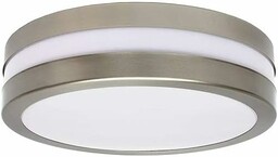 Outdoor lampa sufitowa okrągła srebrna biała ogród garaż