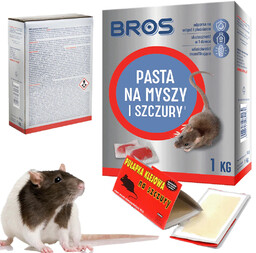 Pasta na myszy, szczury BROS + pułapka klejowa