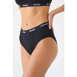 Figi damskie bawełniane czarne z wysokim stanem New