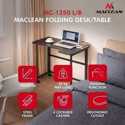 MACLEAN SKŁADANE BIURKO Z KÓŁKAMI SKŁADANE BIURKO STOLIK